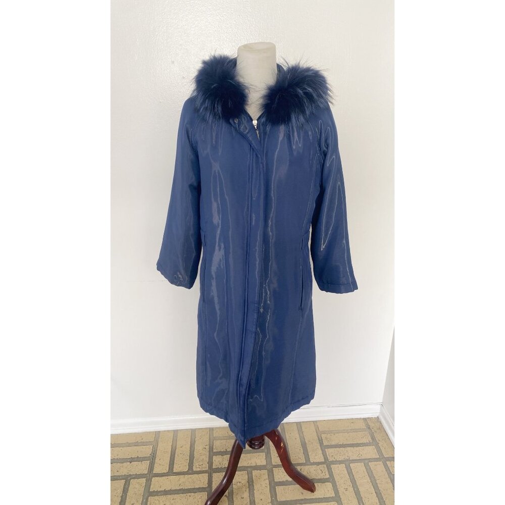 Alberta Ferretti Tech Long Jacket Coat Blue Vintage Y2K